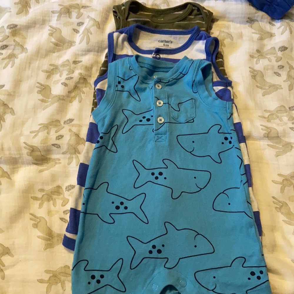 Carter’s one piece outfits. For 6 month old baby.